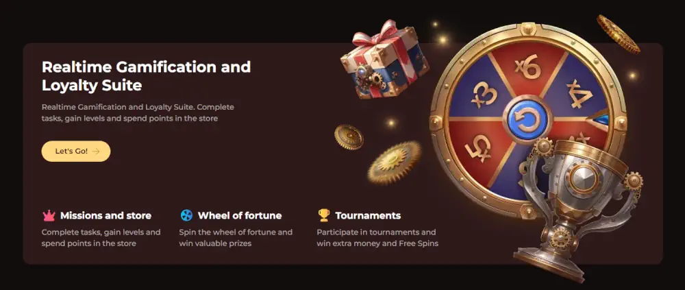 Suite de gamificación en tiempo real Vinci Spin con rueda de la fortuna y recompensas de lealtad